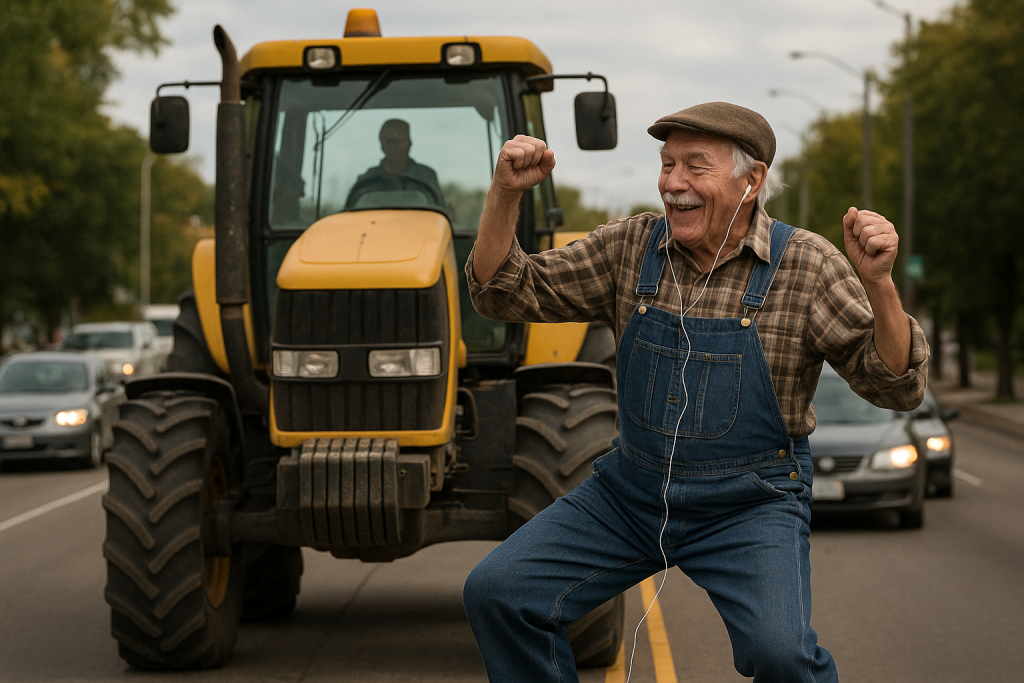 Tractor amarillo