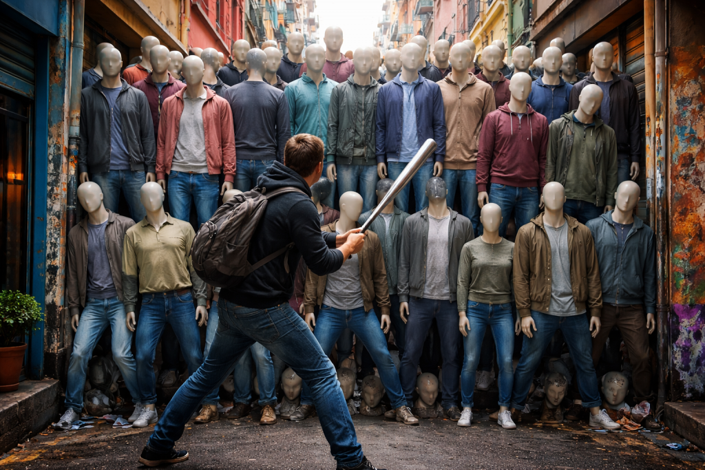 Padres que hacen de muro